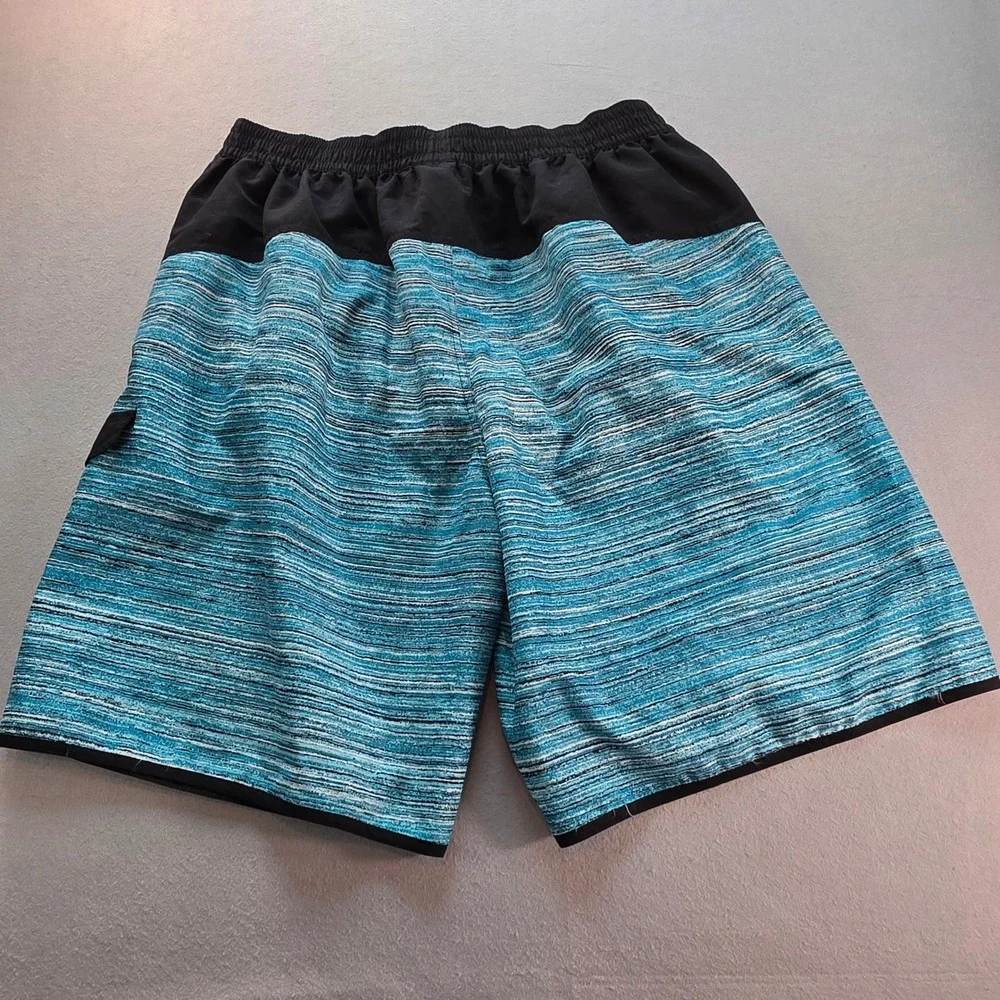 Adidas Mens 2XLT Board Shorts Blue Space Dye Swim Trunks Mesh Lined Tall